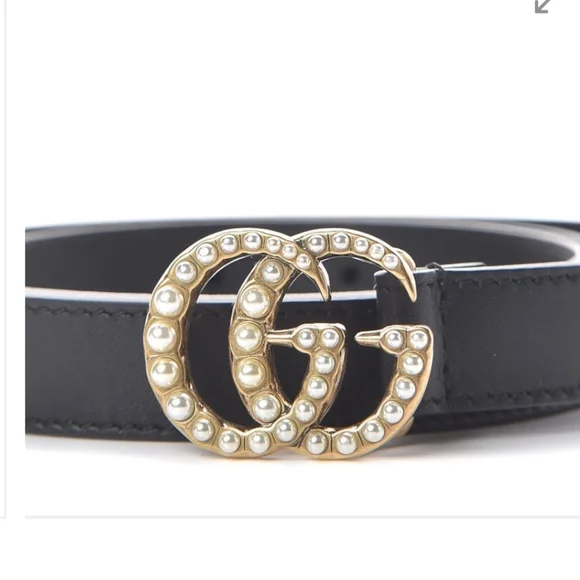 Gucci Pearl belt size 90 Gg buckle leather belt Gucci Black size 90 cm in Leather  main image 4